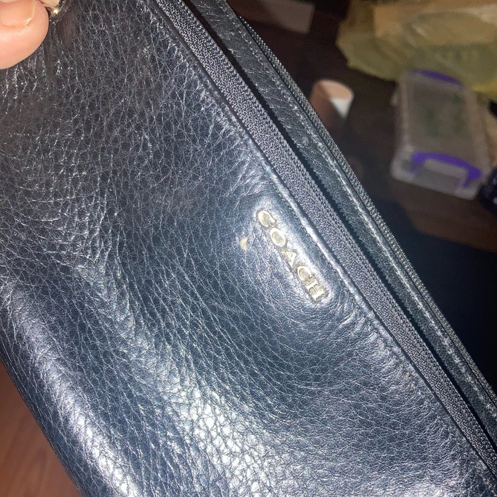 Black leather coach wallet